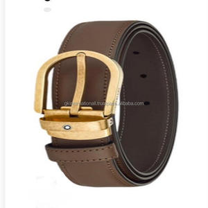 Ceinture décontractée en cuir véritable marron de haute qualité pour hommes, avec finition dorée de luxe, boucle automatique à une broche, ceinture de styliste - Product Image 6