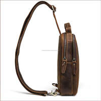 Tas Dada Pria ALBORZ SL20 Kulit Asli Vintage Portable Model Terbaru Kasual Outdoor Selempang Satu Tali