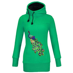 Sweat-shirts à capuche anti-boulochage en molleton épais coton/bambou pour femmes, style streetwear islamique, avec motif imprimé sur le devant – Vente chaude - Product Image 1