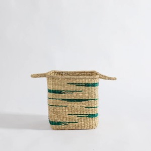 Juego de 3 cestas cuadradas de mimbre con diseño abstracto y asas, cestas de almacenamiento hechas a mano, venta al por mayor, ecológicas, hechas en Vietnam - Product Image 3