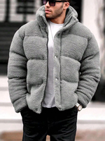 Chaqueta Acolchada de Forro Polar Sherpa, Diseño Personalizado, Personalización Completa, Precio Razonable, Cuello Alto de Lona, Resistente al Viento, para Invierno