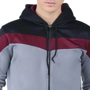 Sweats à capuche zippés pour hommes, couleur unie, 100% coton, respirants, décontractés pour l'hiver, avec impression en relief, style streetwear - Product Image 2