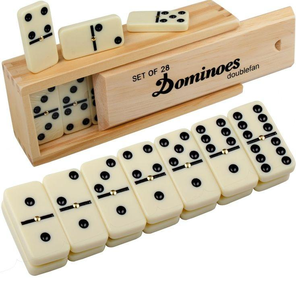 Nouveauté 2025 Jeu de dominos en bois avec boîte Jeux de divertissement pour adultes et enfants Jeu de société amusant à prix abordable Six jeux avec boîte - Product Image 1