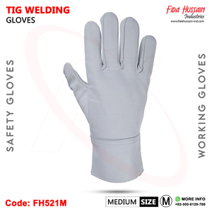 Gants de travail industriels de sécurité de soudage Tig blancs les plus vendus Keystone Thumb Styled sans doublure en cuir de chèvre de qualité supérieure - Product Image 5