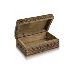 <b>Wooden</b> Jewelry <b>Box</b> With Natural Wood Polish Finishing Simple Design Square Shape Excellent Quality <b>For</b> Organizing Jewellery - Product Image 4