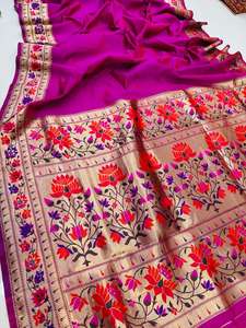 Reedy pour votre prochaine fonction Pure Soft Silk With gold zari Paithani saree party wear - Product Image 4