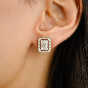 Belles nouveautés pour femmes faites à la main en diamant véritable or blanc boucles d'oreilles concepteur pierre de naissance fournisseur de bijoux - Product Image 6