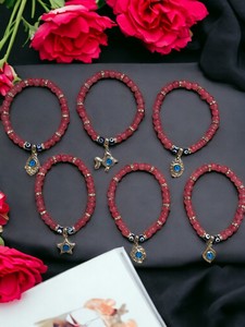 DAFNI BIG PAZAR Handmade Elastic Beaded Stone Crystal Bracelet Unisex <b>Gift</b> for Mother's Day Valentine's Day Made Istanbul Model - Product Image 5