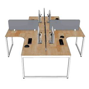 Mesa de Salón Minimalista Slean HBSL033, Diseño de 4 Plazas, 280x240cm, Madera de Caucho con Patas de Hierro - Product Image 6