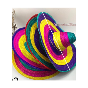 Sombrero mexicano Corona grande decorado Sombrero de vaquero duro Múltiples colores Sombrero mexicano Sombrero de paja para niños y adultos - Product Image 4