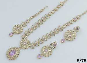 Indian Jewelry Traditional &Fashionable Gold Plated &<b>Long</b> Necklace With <b>Earring</b> and Maagtika Combo Necklace Set <b>for</b> <b>Women</b> - Product Image 3