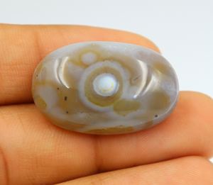 พลอยอาเกตทรงหลังเบี้ยตาธรรมชาติ30X19X9MM เรียบทรงรีสำหรับทำเครื่องประดับ - Product Image 2