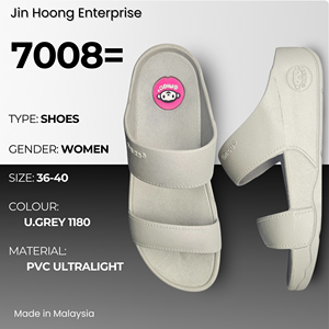 @migo Sandalias Flip-Flop para Mujer 7008= Gris Claro, Cómodas, Ligeras, con Suela Gruesa Antideslizante, Resistentes al Agua, Tacón de 4cm, Hechas en Malasia - Product Image 1