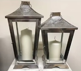 Diseño más vendido Revestimiento de cobre Metal y vidrio Vela Linterna Hotel Marco de metal romántico Vela de metal Linterna Boda - Product Image 4