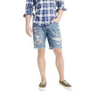 Hot Summer <b>High</b> Quality <b>Jeans</b> Breathable Fit Baggy <b>Jeans</b> <b>Short</b> Dark Denim <b>Shorts</b> with Pocket for Men - Product Image 1