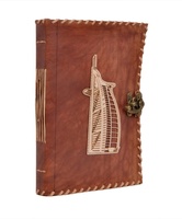 Cuaderno personalizado cortado diseños de trabajo hechos a mano nuevo Burj Al Arab diario de cuero genuino latón antiguo C-Lock diario diarios cuaderno
