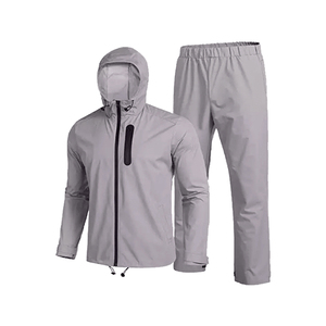 ชุดกันฝนผู้ชายสำหรับฤดูหนาว ระบายอากาศได้ดี มีฮู้ด 2 ชิ้น น้ำหนักเบา เหมาะสำหรับตกปลา ตั้งแคมป์ ชุดเสื้อแจ็คเก็ตและกางเกงกันฝน รับสกรีนโลโก้ - Product Image 6
