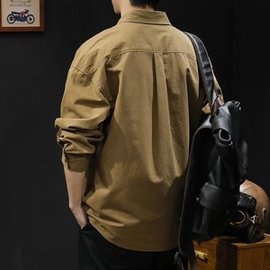 Veste d'hiver à carreaux en flanelle doublée de laine pour hommes avec bouton Veste à capuche à manches longues manteau pull pour hommes veste de style moto - Product Image 6