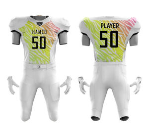 Maillot de football américain sur mesure grande taille vêtements de sport avec séchage rapide et caractéristique respirante uniforme de couleur unie - Product Image 3