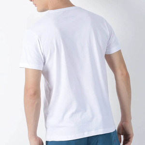 เสื้อยืดคอวีสำหรับผู้ชายเสื้อ100% คอวีธรรมดาผ้าคอตตอนสีพื้น - Product Image 4
