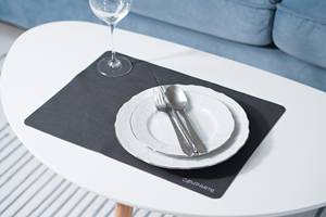 Custom Logo Leather Placemat for Restaurant Dining Table <b>Waterproof</b> Non Slip Heat Resistant Smell Proof Heavy Duty Comfortable - Product Image 3