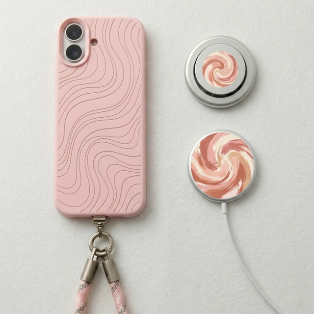 Customizable Liquid Silicone Magnetic Phone Case&Wireless Charger&Phone Holder Stand 3-in-1 OEM Gift Set for iPhone 17 Pro Max