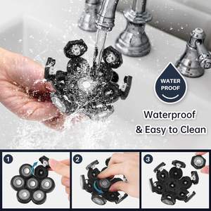 Têtes de rasoir électriques rotatives à triple lame lavables pour hommes, fonctionnant sur USB, pour le visage et le corps, version allemande - Product Image 6