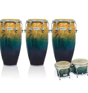 Recién Llegado: Nuevo Set de Conga y Bongo de 3 Piezas con Herrajes Cromados en Azul - Product Image 3