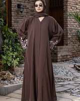 Abaya ouverte grande taille en soie brillante pour femme pêche longueur au sol manches longues vêtements islamiques modestes Eid Ramadan prière AA IMPEX