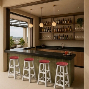 Taburete de Bar de Plástico Reciclado Sostenible, Estilo Contemporáneo Minimalista para Hogar, Hotel, Granja, Comedor al Aire Libre, Bares y Otros Espacios - Product Image 4