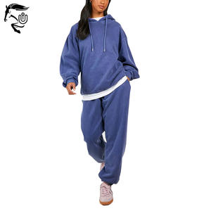 2025 nouvelles femmes de haute qualité lavage à l'acide hiver Vintage survêtement Long solide motif haut un ensemble avec des prix quantité minimale de commande bas - Product Image 1