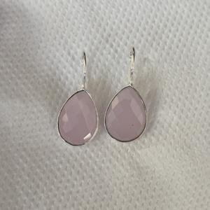 <b>Rose</b> <b>Quartz</b> Pink Color Gemstone 925 Sterling Silver Pear Shape Dangle Drop <b>Earrings</b> Fashionable Gift for Women - Product Image 2