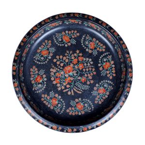 Plato de Frutas Tallado en Mármol Blanco, Hecho a Mano, con Vetas Negras Finas, Bandeja Redonda de Piedra Natural, Elegante Detalle Moderno para la Cocina - Product Image 1