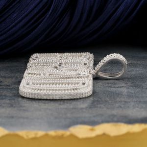 925ฮิปฮอปทำจากเงิน vaguette VS Moissanite จี้สร้อยคอเพชร - Product Image 4