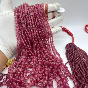 ลูกปัดพลอยอัญมณีทรงวงรีทรงหลวม4-8มม. สีชมพูเกรดสูง - Product Image 3