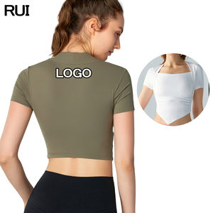 Venta al por mayor Gimnasio Fitness Yoga Wear Ejercicio Tops para gimnasio Camiseta Niñas Athletic Slim Fit Jogging Wear Mujeres Ropa Deportiva - Product Image 1