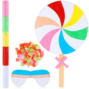 Sucette Pinata Bonbons Pinata <span class=keywords><strong>pour</strong></span> Filles <span class=keywords><strong>Anniversaire</strong></span> avec Bandeau et Bâton de Chauve-Souris Confettis Enfants Décorations De Fête D'<span class=keywords><strong>anniversaire</strong></span> - Product Image 2