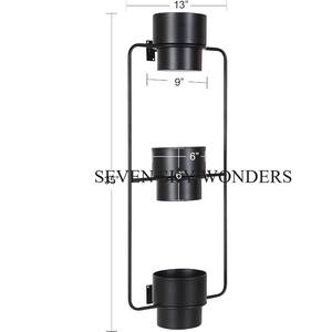 Maceta para colgar en la pared, maceta para flores, Color Negro con recubrimiento en polvo, 3 niveles, diseño lujoso hecho a mano, última llegada, decoración del hogar - Product Image 6