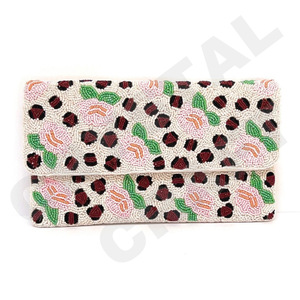 <b>Pink</b> Flowers Custom Beaded Party Clutch Evening Bag Designer Ladies Shoulder Bags Luxury <b>Purses</b> and Handbags Parties - Product Image 1