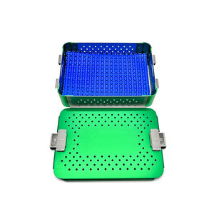 Plateau de stérilisation Double couche en acier inoxydable Double niveau boîte de stérilisation Kit de chirurgie d'instruments chirurgicaux pour les yeux ophtalmiques - Product Image 3