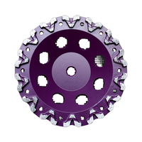 Disque à tronçonner le béton de 7 pouces à 10 segments, modèle 30 # -150 #   Plaque de meulage diamantée pour ponceuse à sol mono-disque