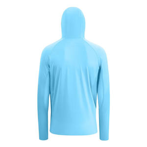 Chemises de pêche à manches longues haute performance avec capuche pour hommes, personnalisées, 100% polyester, avec trous pour les pouces, sweats à capuche de pêche pour hommes - Product Image 2