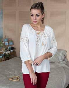 Top coton Boho Hippy Style ukrainien brodé Blouse nouveauté Offre Spéciale à manches longues col rond mode femmes haut débardeurs hauts - Product Image 6