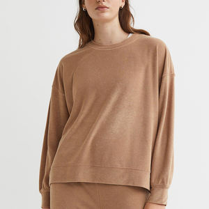 Oem Custom Logo Women's Casual Crewneck Sweatshirts Long Sleeve Cute <b>Tunic</b> Tops Loose Fitting Pullovers Purple - Product Image 2