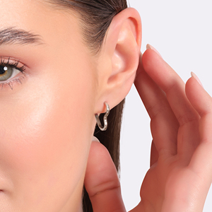 ต่างหูห่วงหัวใจทันสมัย925ชุบโรเดียมเงิน14มม. ห่วงขัดเงาน้ำหนักเบาสำหรับผู้หญิงเครื่องประดับแฟชั่น - Product Image 6