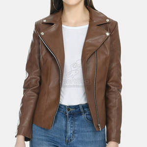 Chaqueta de cuero clásica elegante con diseño de cremallera suave Chaqueta de cuero suave Premium para uso diario informal - Product Image 4