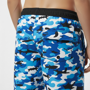 Customized Men's Summer Fishing <b>Swim</b> Shorts 100% Polyester Breathable Mesh Solid <b>Board</b> Mid Waist Drawstring Closure OEM Service - Product Image 6