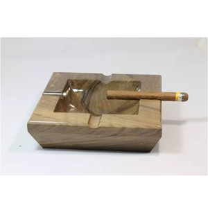 Cendrier de bureau carré en bois de qualité supérieure et exclusive avec des motifs variés pour bar, salon et décoration intérieure - Product Image 1