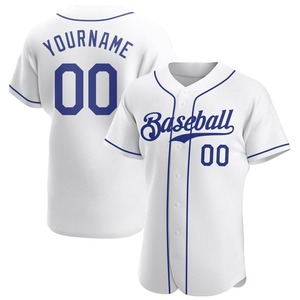 Ropa de equipo personalizada superventas, camiseta de béisbol auténtica Royal blanca personalizada - Product Image 1