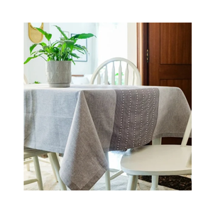 Mantel de Algodón Azul y Blanco con Estampado Floral Pequeño y Borde Paisley, Rectangular, para Comedor, Venta al por Mayor, OEM, ODM, Exportación - Product Image 3